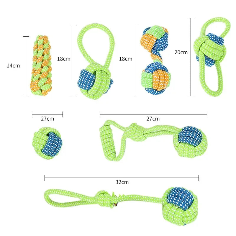 Interactive Dog Rope Toy Set – Chew Balls & Mini Toys for Puppies & Small Dogs