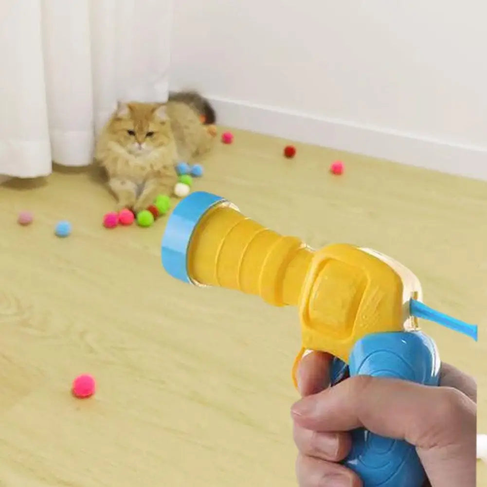 Interactive Cat Toy with Mini Shooting Plush Balls