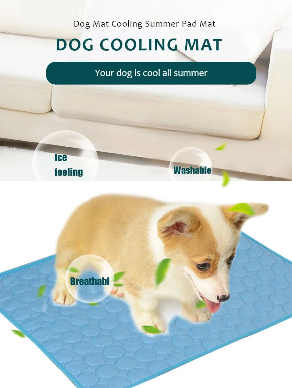 Extra Large Dog & Cat Cooling Mat – Summer Ice Pad