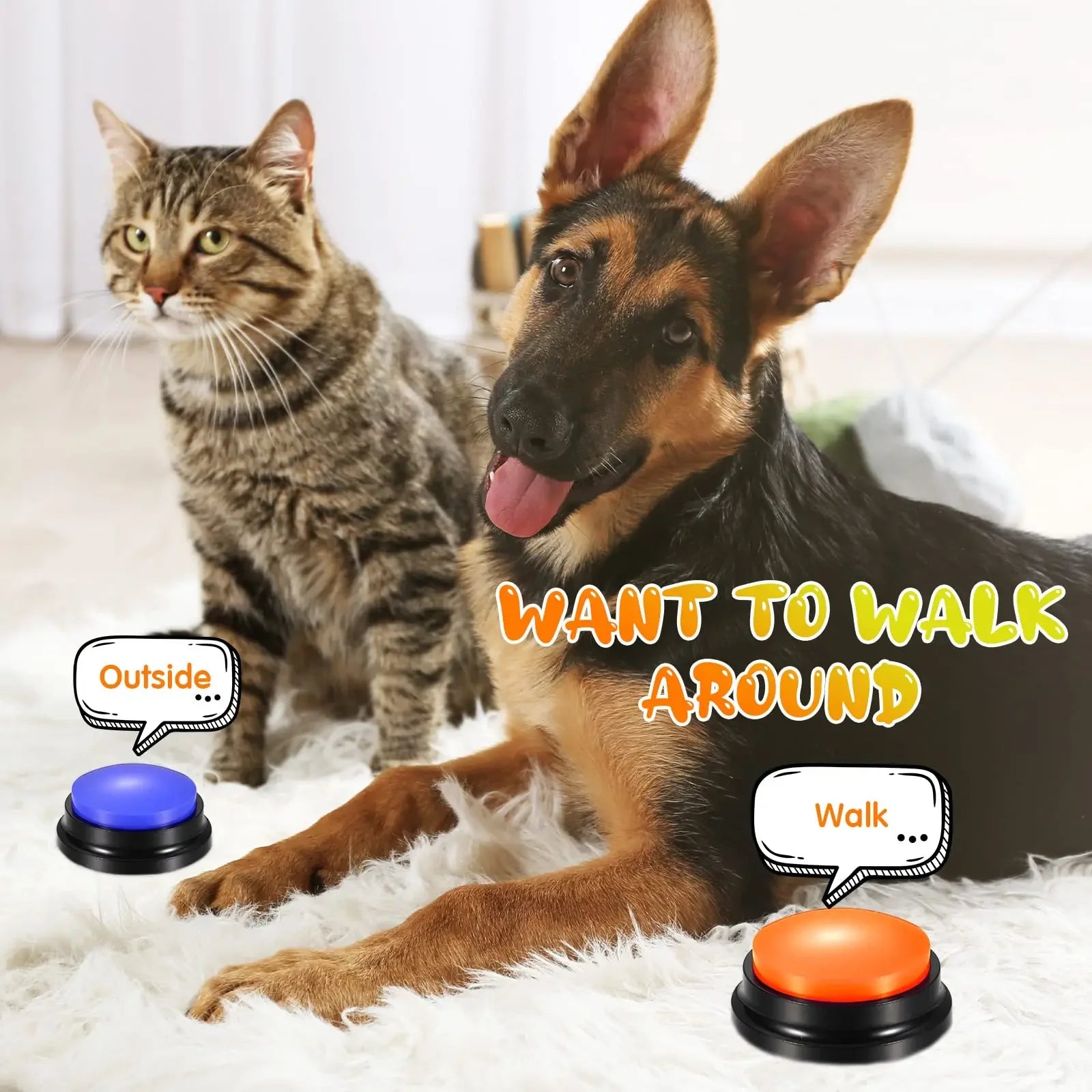 Funny Recordable Talking Dog Buttons Toy