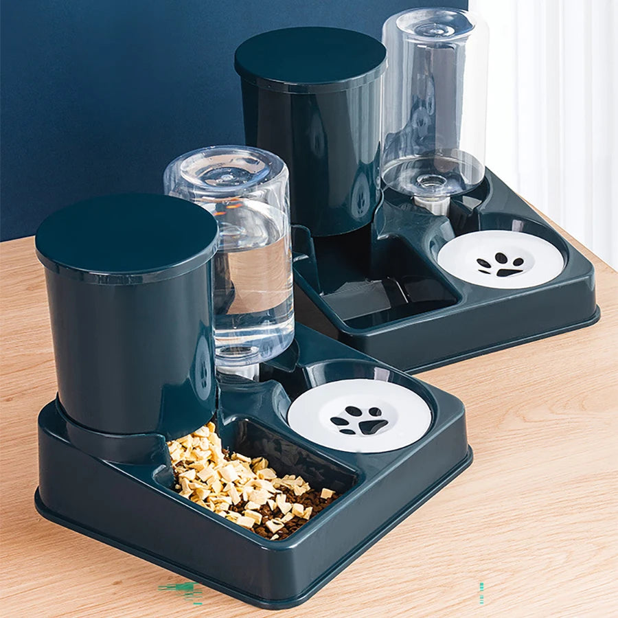 2-in-1 Automatic Pet Feeder & Water Dispenser – Tilted Gravity Design