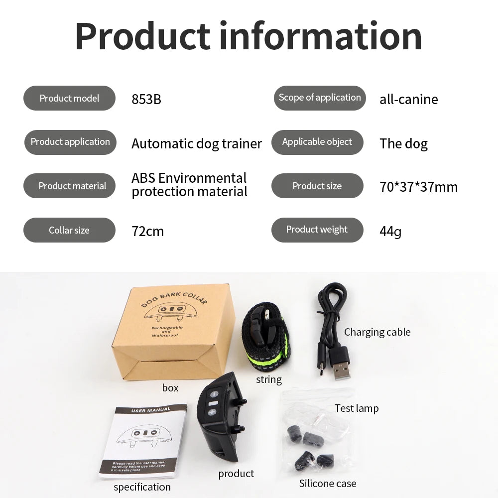 USB Rechargeable Anti-Bark Dog Training Collar