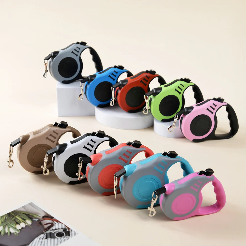 Retractable Dog Leash – 3m/5m Strong Nylon Lead for Small & Medium Pets