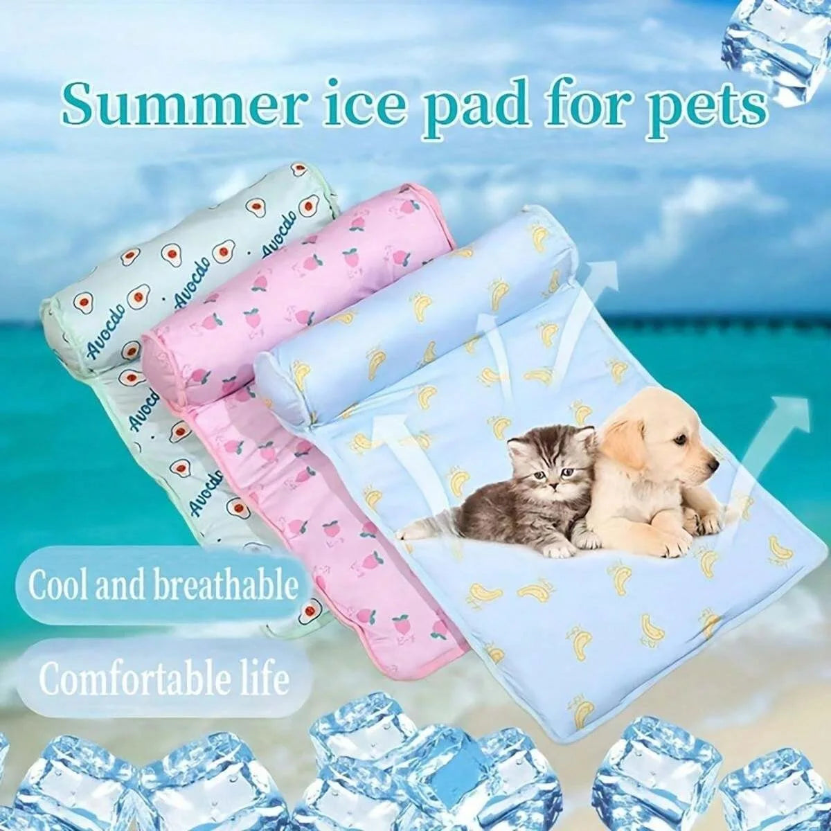 Breathable Cooling Dog & Cat Mat – Washable Summer Pad