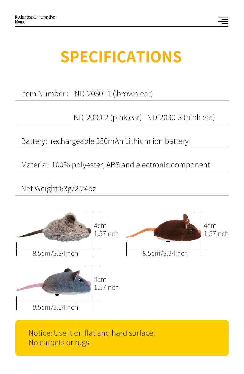 Electric Interactive Plush Mouse Cat Toy