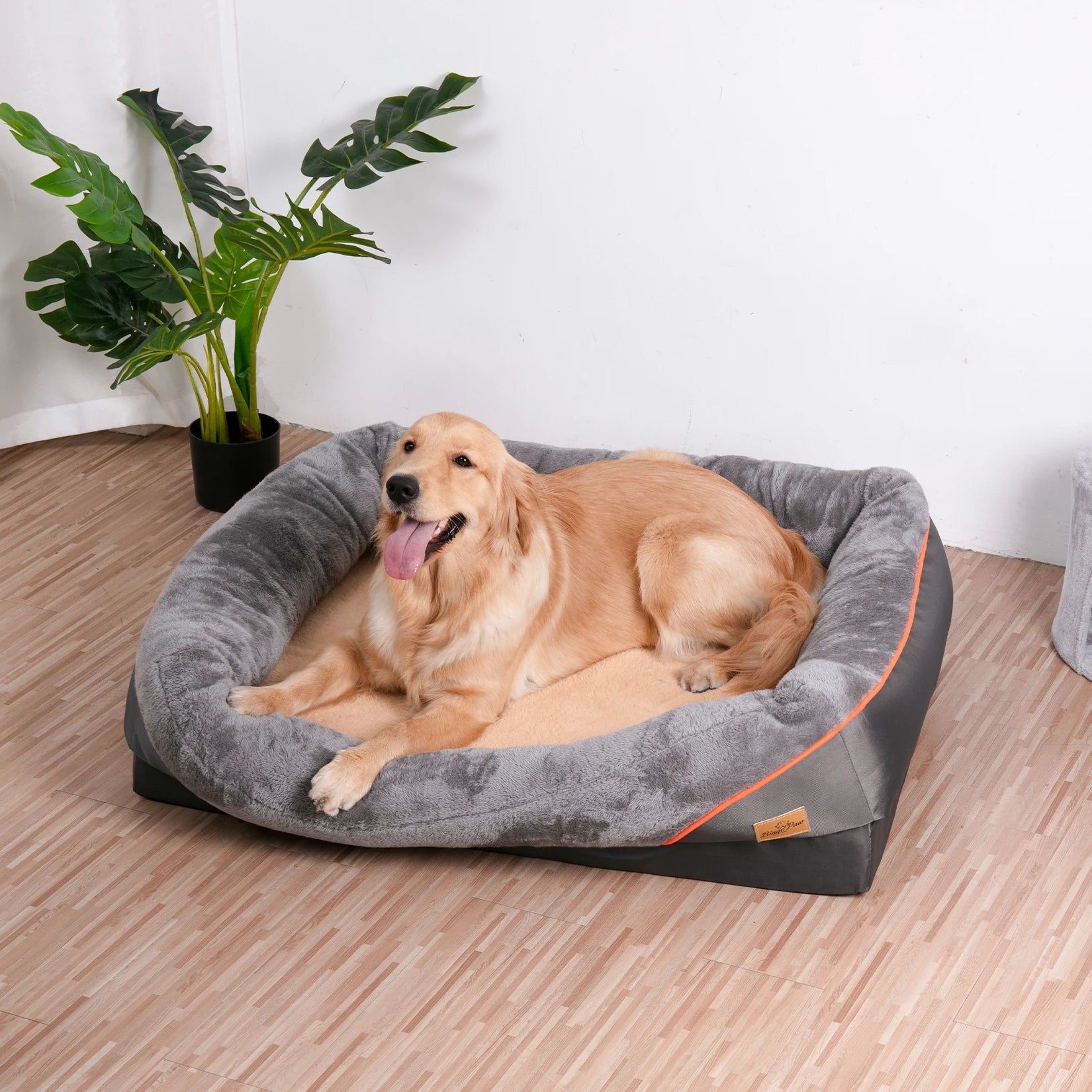 Orthopedic Dog Bed with Cotton Bolster – Multiple Sizes