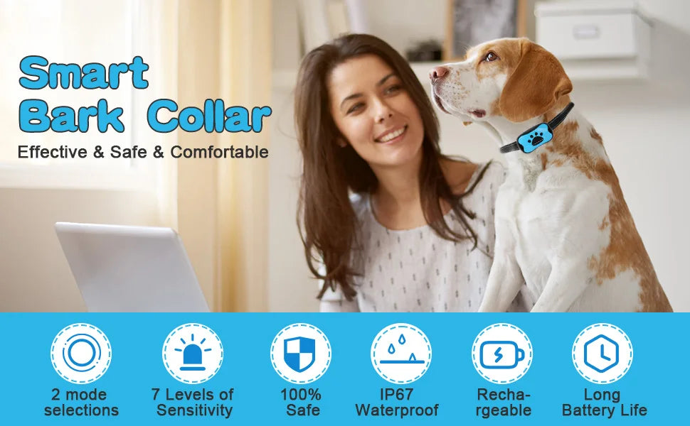 USB Rechargeable Ultrasonic Anti-Bark Dog Collar