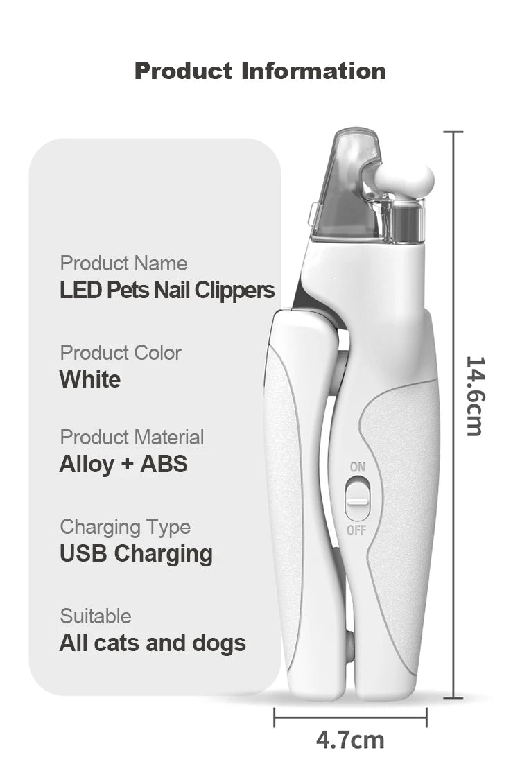 LED Pet Nail Clipper – Safe Trimmer for Dogs & Cats