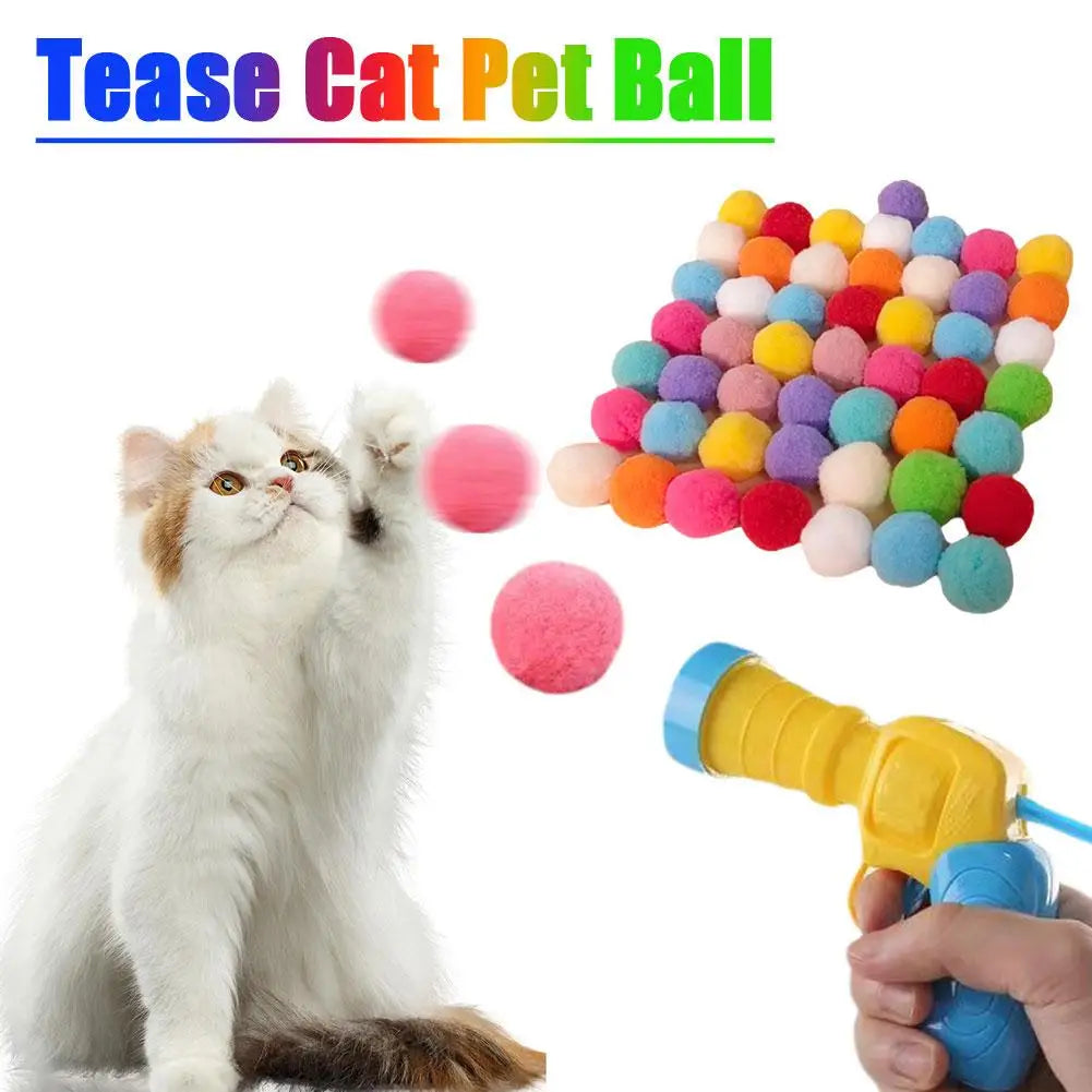 Interactive Cat Toy with Mini Shooting Plush Balls