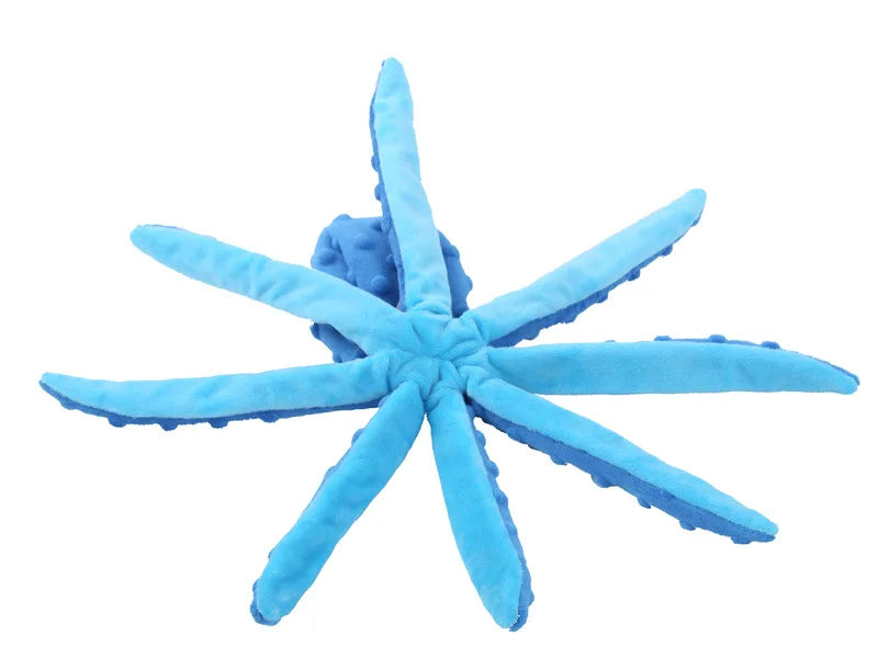 Plush Octopus Dog Toy – Squeaky, Bite-Resistant & Interactive