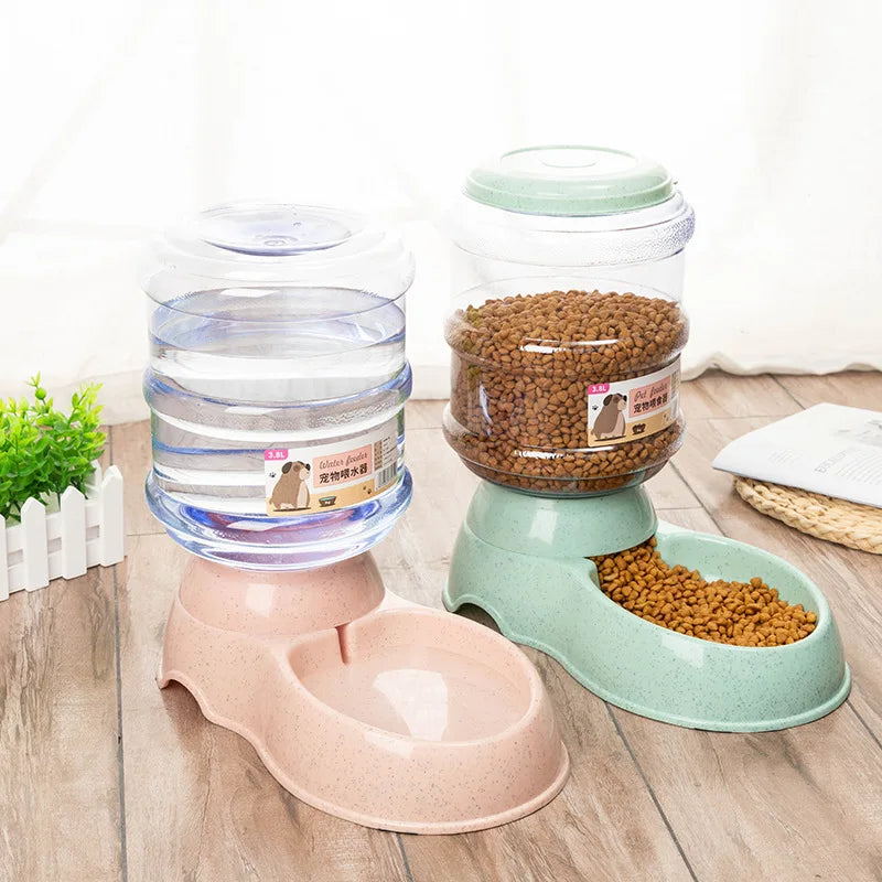 Large Capacity Pet Feeder Bowl Set – Automatic Water Dispenser for Cats & Small Dogs