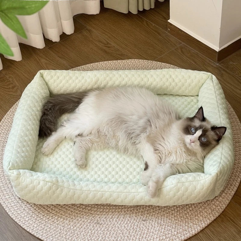 Cooling Plush Pet Bed & Mat for Cats & Dogs