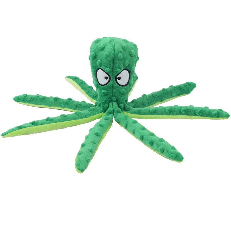 Plush Octopus Dog Toy – Squeaky, Bite-Resistant & Interactive