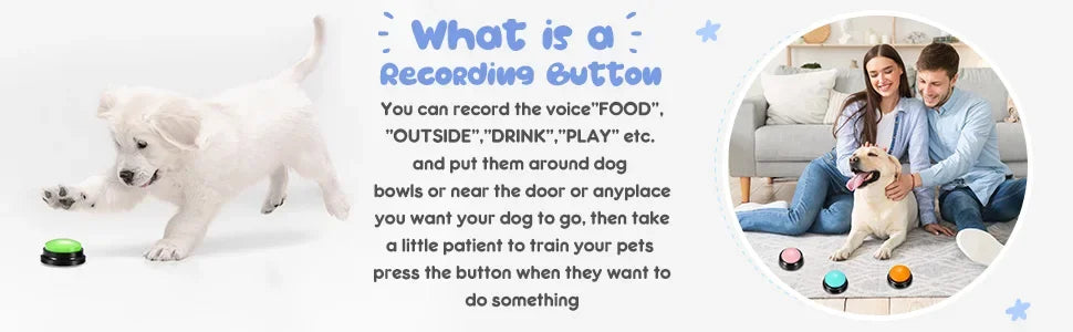 Funny Recordable Talking Dog Buttons Toy