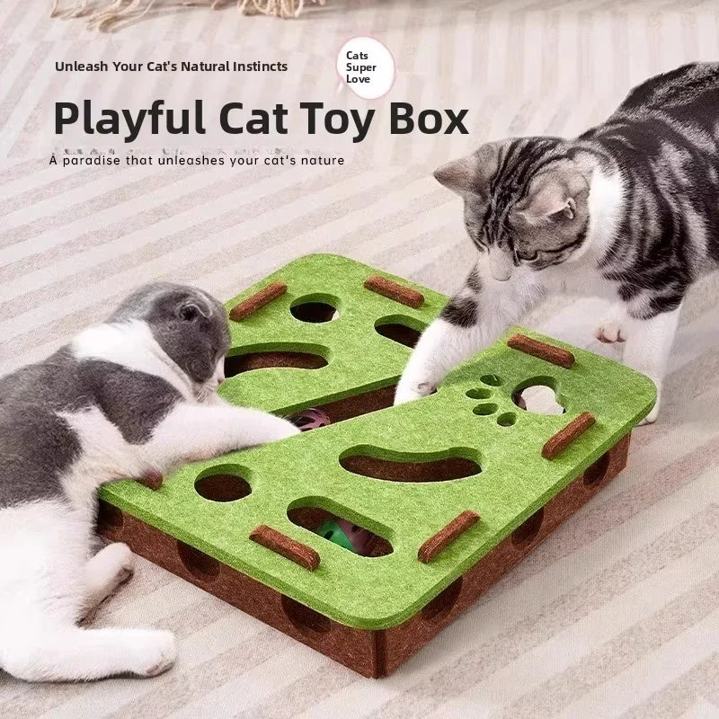 Interactive Sisal Cat Scratching Post with Toys