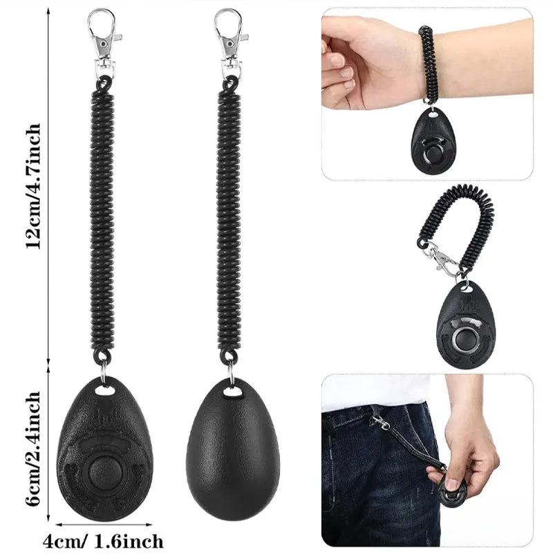 Pet Training Clicker – Adjustable Wrist Strap & Keychain