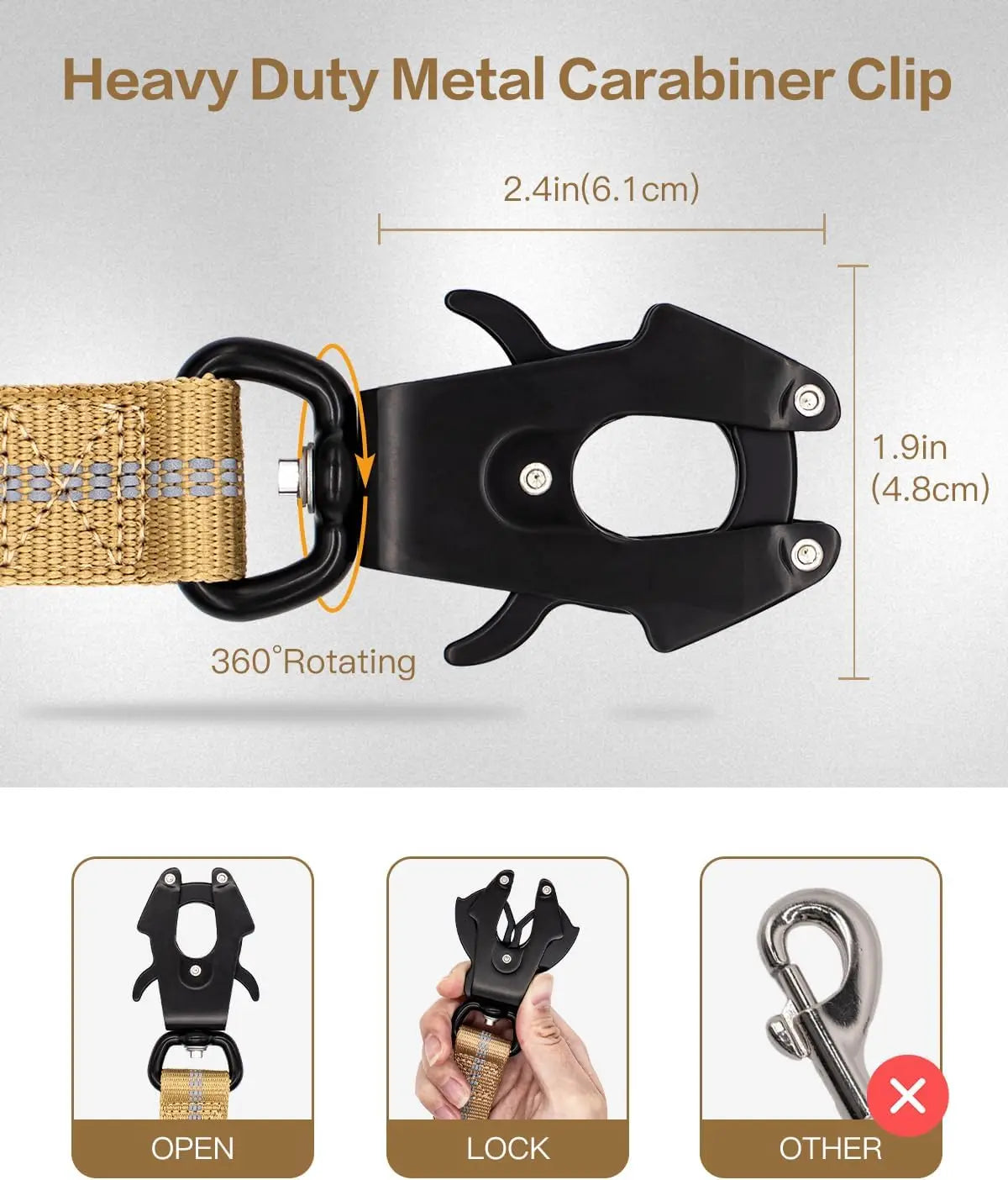 Heavy-Duty Bungee Dog Leash – Reflective, No-Pull with Car Seatbelt Clip