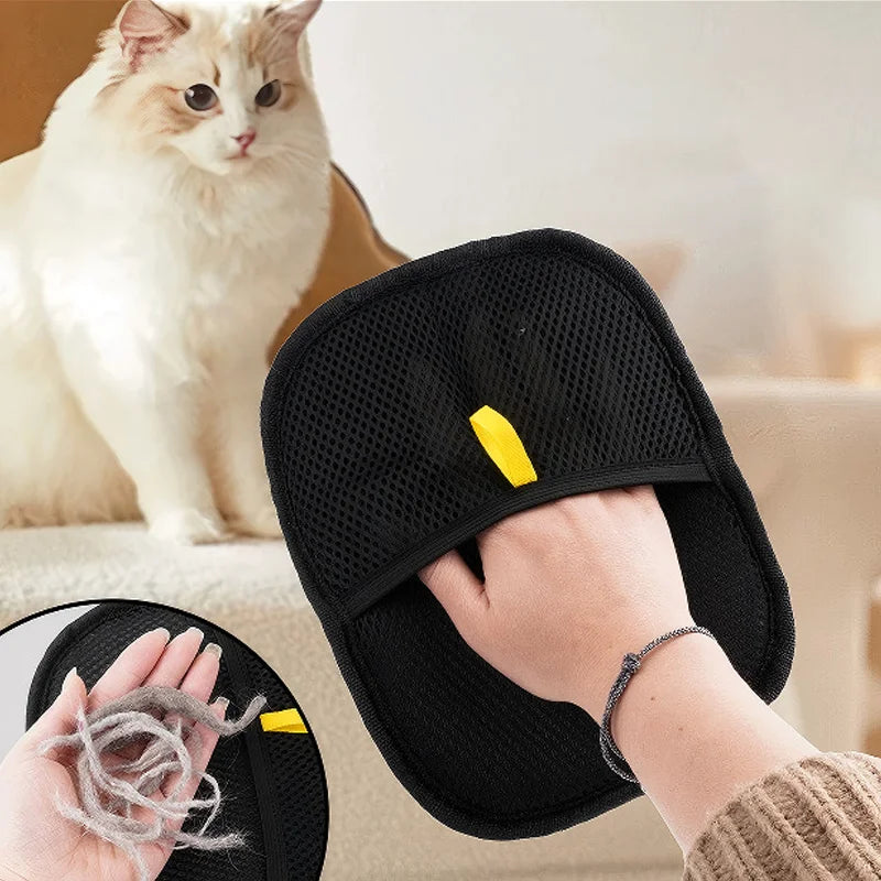 Pet Grooming Gloves & Static Hair Remover Brush