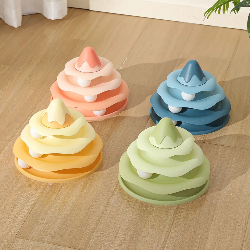4-Layer Snow Mountain Cat Puzzle Toy