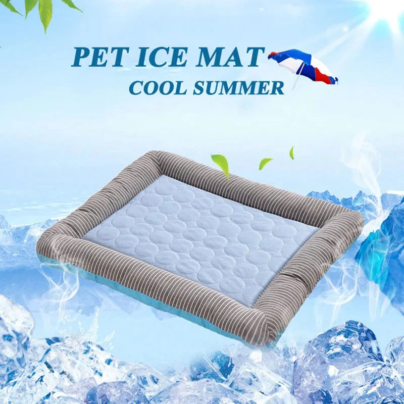 Cooling Mat for Pets – Ice Silk Summer Bed for Dogs & Cats