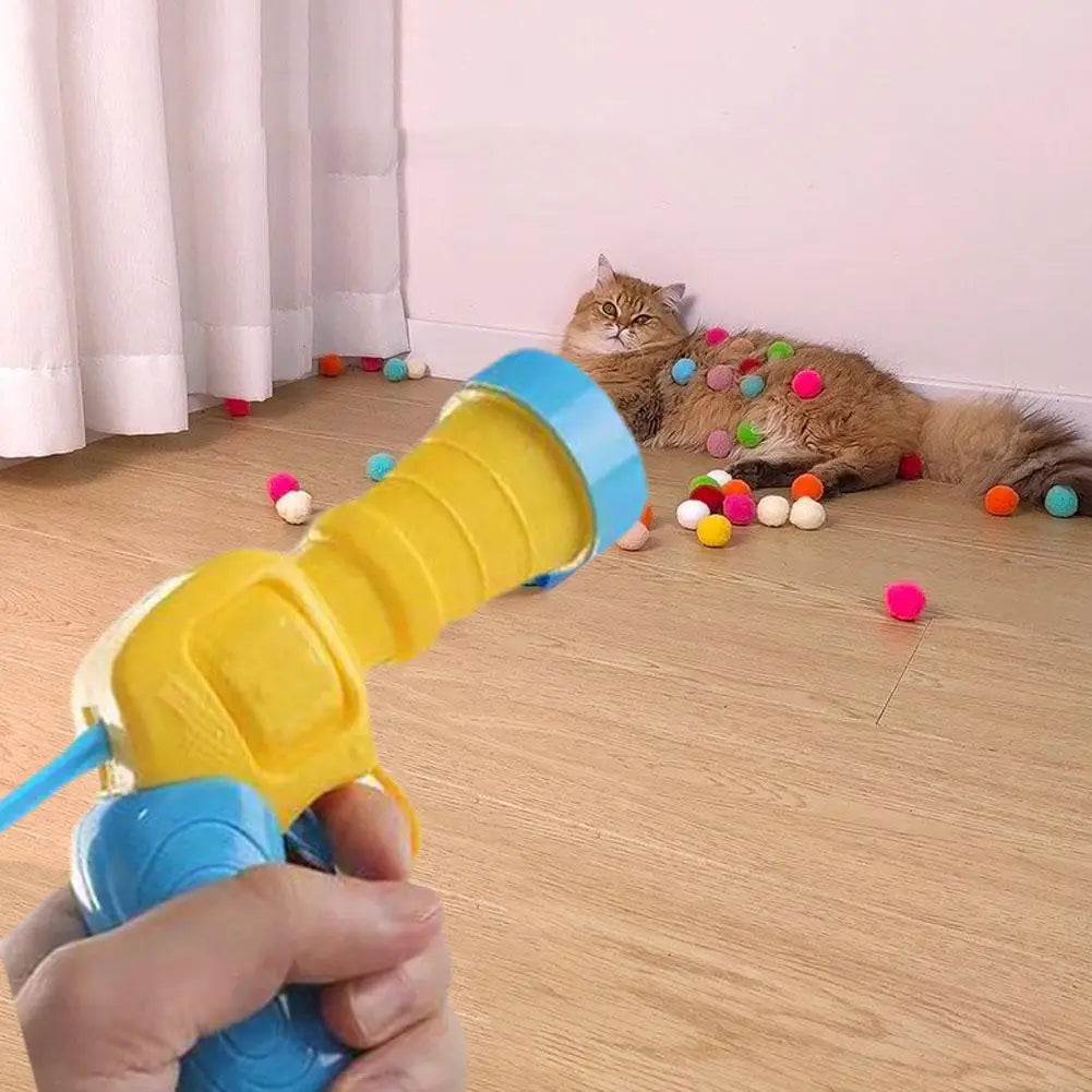 Interactive Cat Toy with Mini Shooting Plush Balls