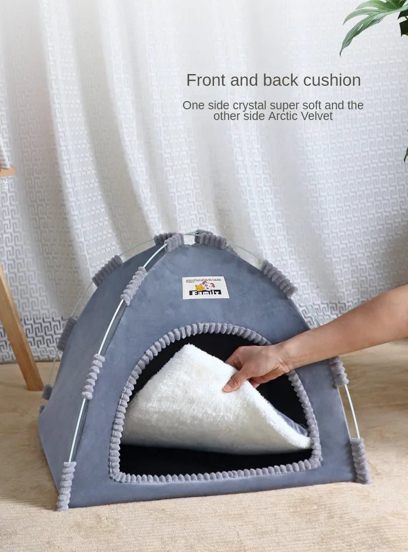 Foldable Four-Seasons Cat & Dog Pet Tent