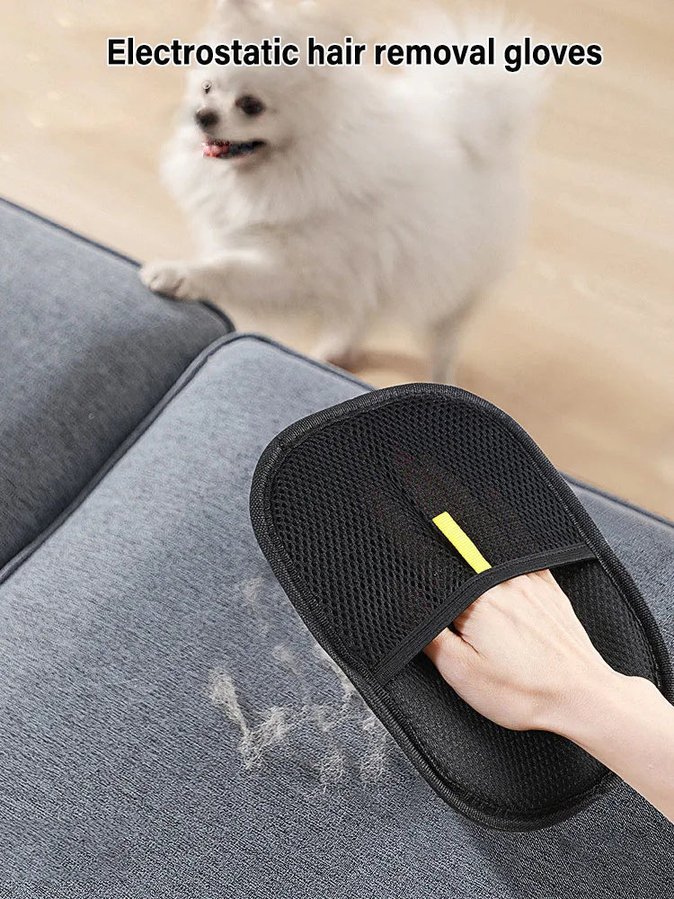 Pet Grooming Gloves & Static Hair Remover Brush