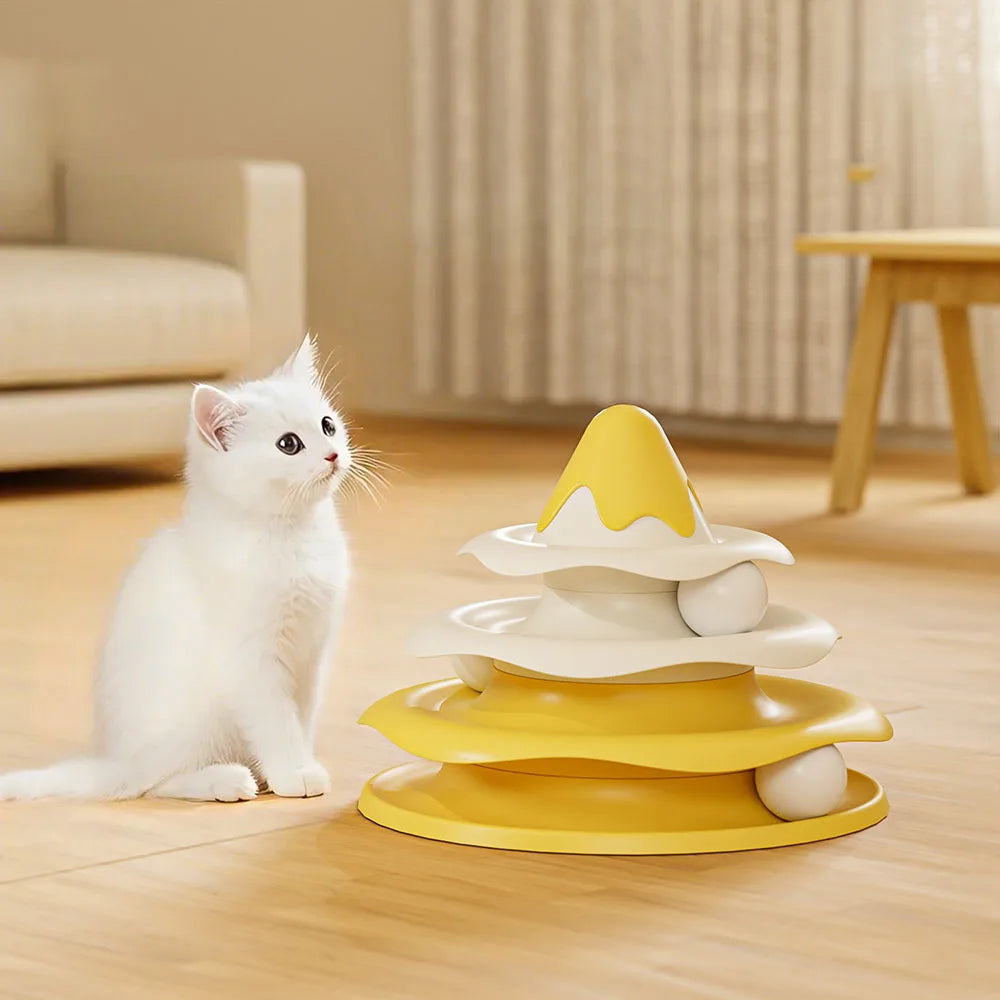 4-Layer Snow Mountain Cat Puzzle Toy