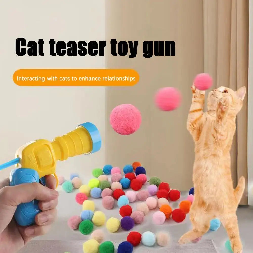 Interactive Cat Toy with Mini Shooting Plush Balls