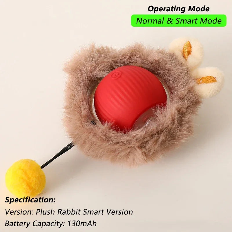 Smart Cat Toy – Rechargeable Rolling Ball with Tail
