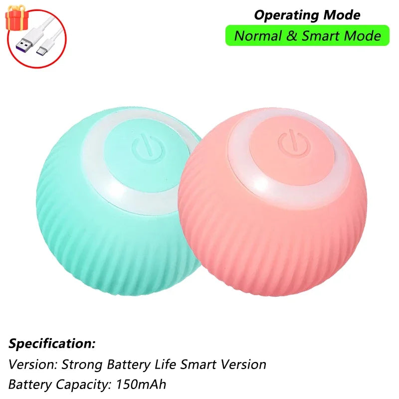 Smart Cat Toy – Rechargeable Rolling Ball with Tail