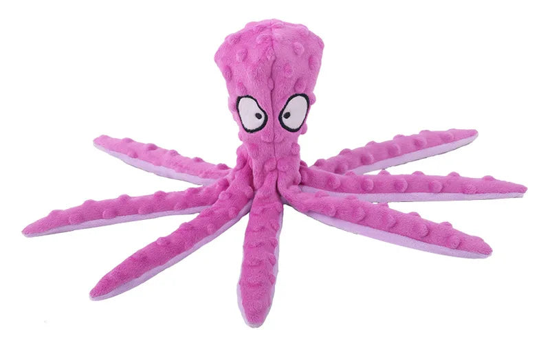 Plush Octopus Dog Toy – Squeaky, Bite-Resistant & Interactive