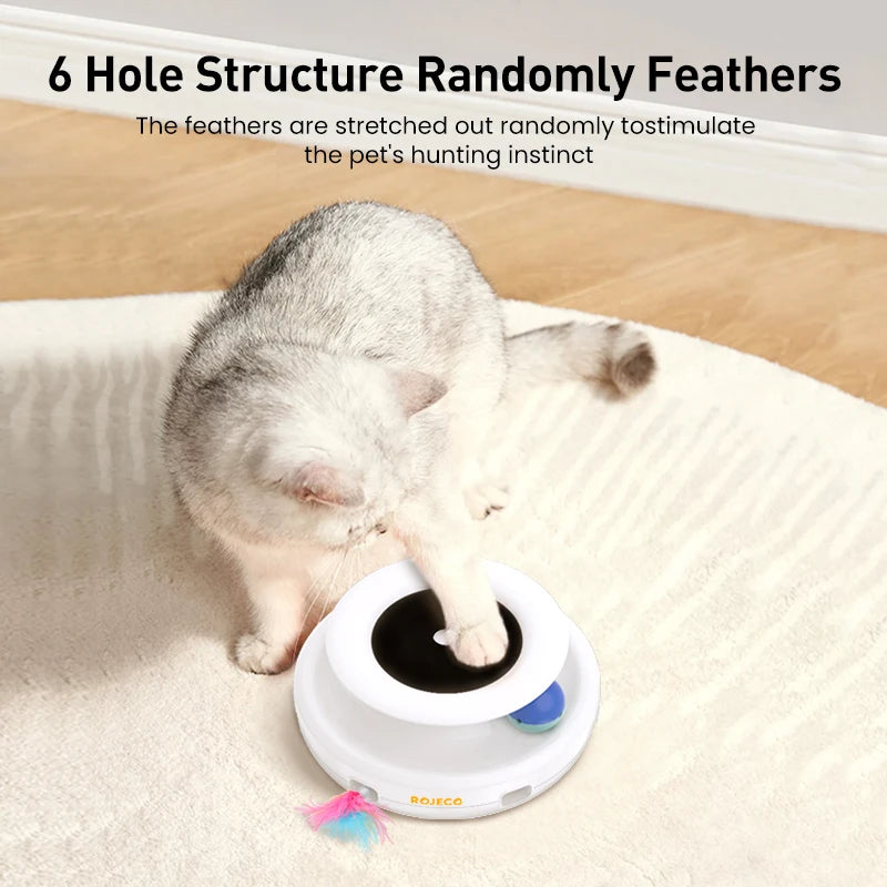 ROJECO 2-in-1 Smart Automatic Feather Ball Toy
