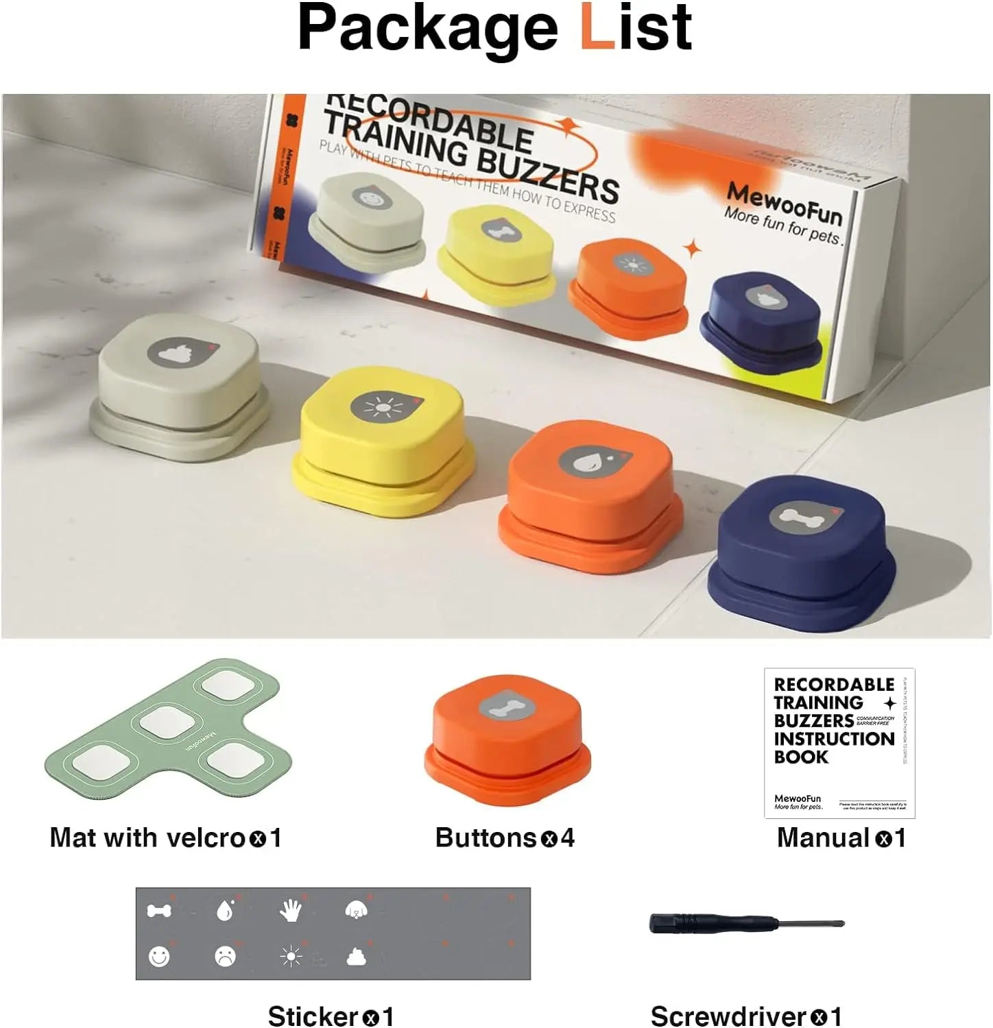 MEWOOFUN Dog Talking Button Toy with Pad