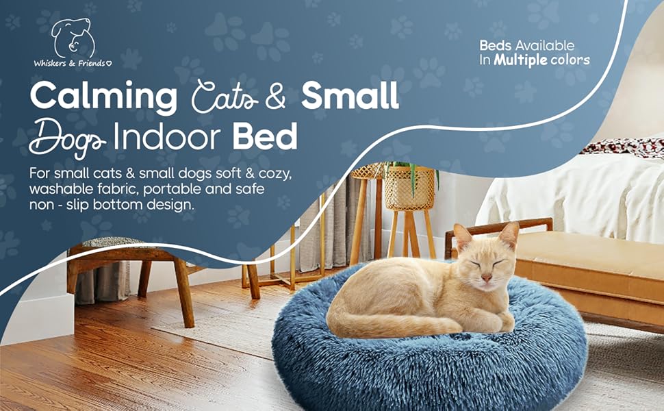 Round Plush Self-Warming Pet Bed with Non-Slip Bottom