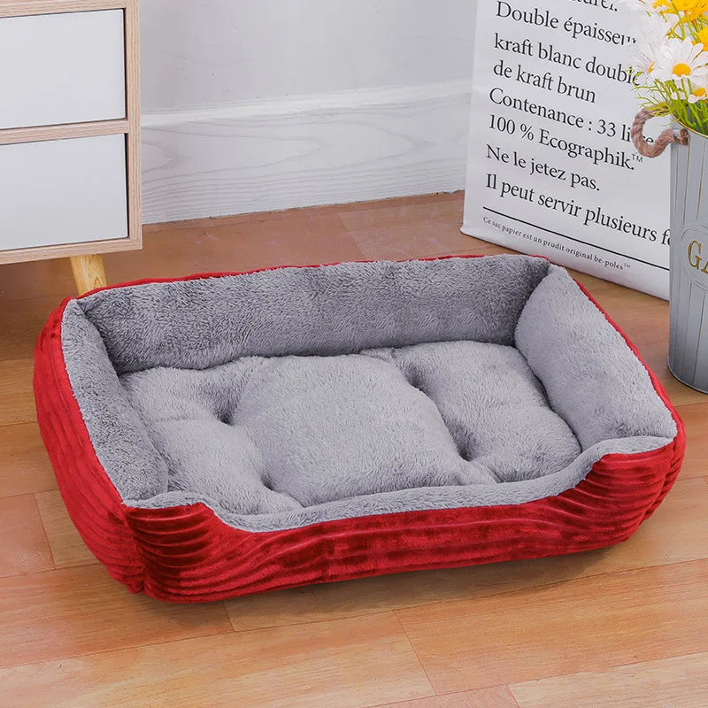 Square Winter Pet Bed House – Soft, Warm & Waterproof for Dogs & Cats