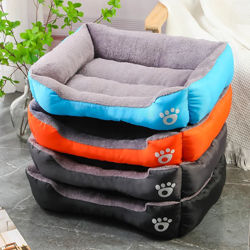 Square Winter Pet Bed House – Soft, Warm & Waterproof for Dogs & Cats
